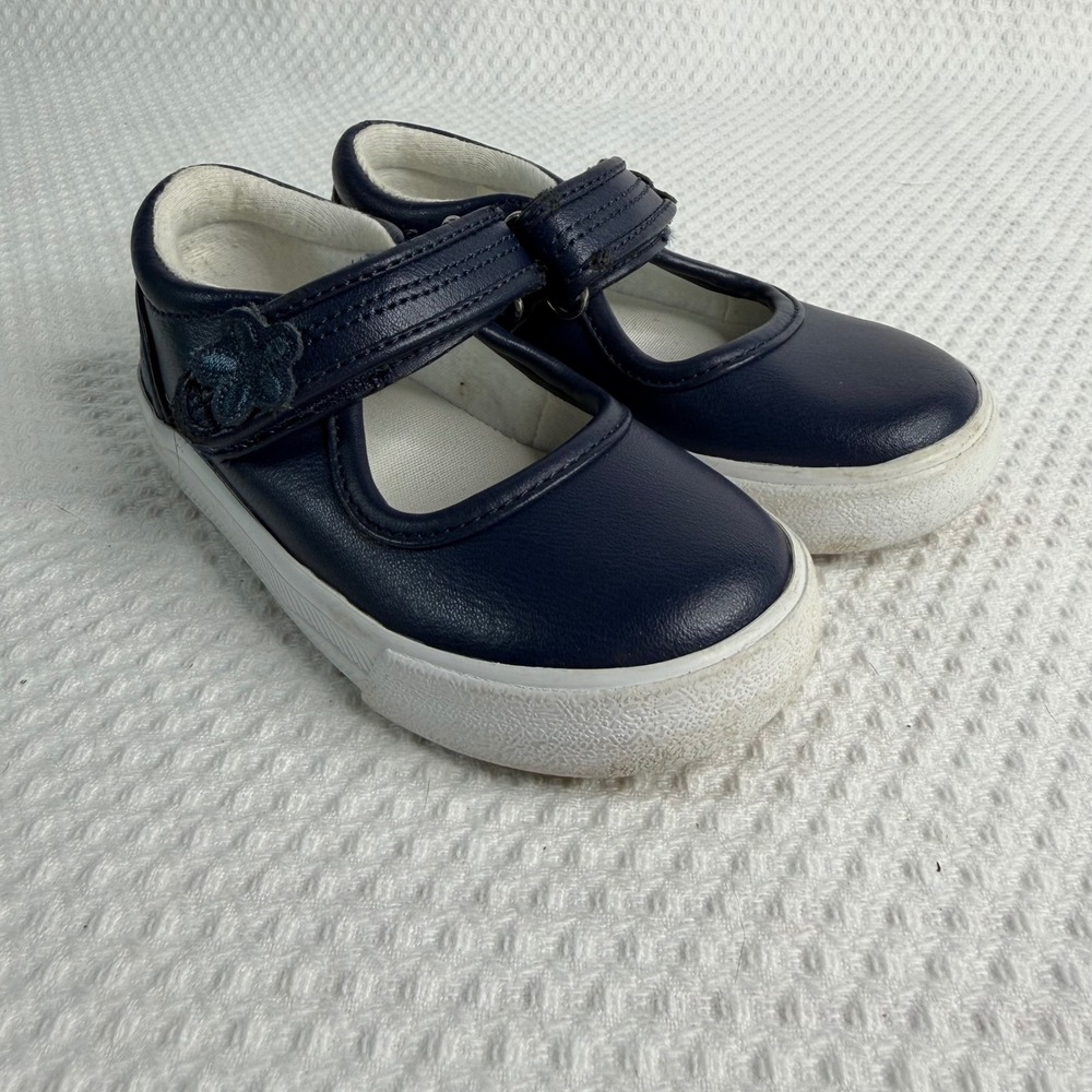 Keds Ella Navy Blue Leather Mary Jane Sneakers Toddler Girls 5.5M Hook & Loop